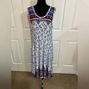 LuLaRoe 2XL Nicki Dress- Blue and Red
